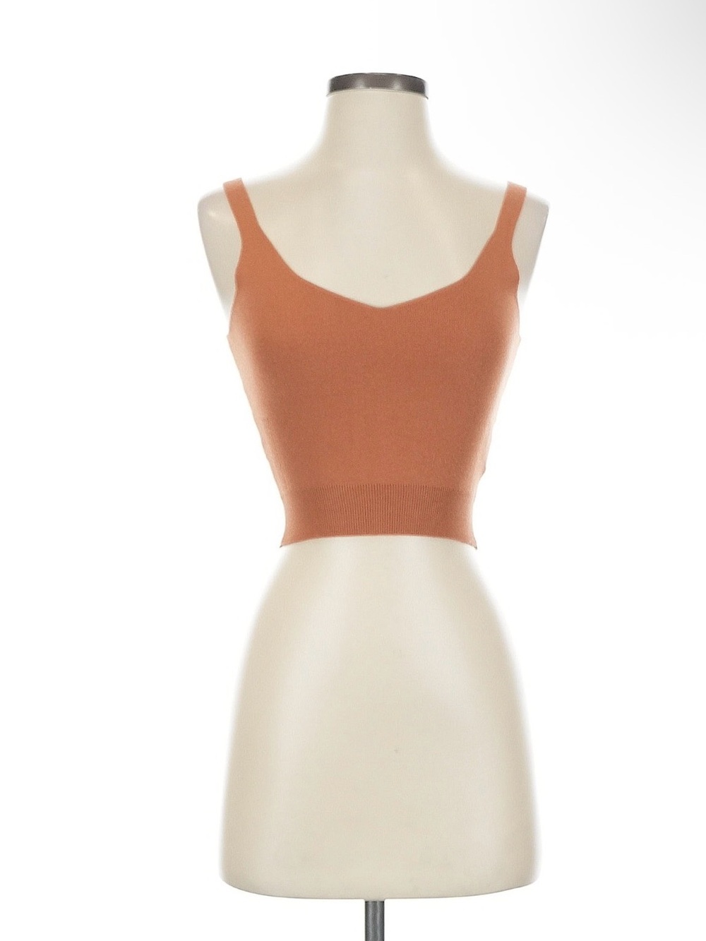 Ronny Kobo Collection Rust Cropped V-Neck Tank